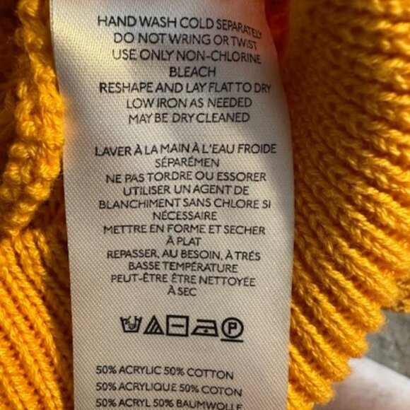 LONG SLEEVE COTTON BLEND KNITTED SWEATER -APRICOT/ORANGE -SZE M-M - Picture 7 of 8